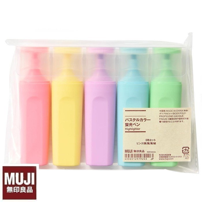 

Muji Pastel Color Highlighters set - Spidol Texliner