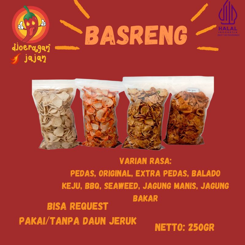 

PROMO BASRENG PEDAS DAUN JERUK TERMURAH 3PCS 250GR