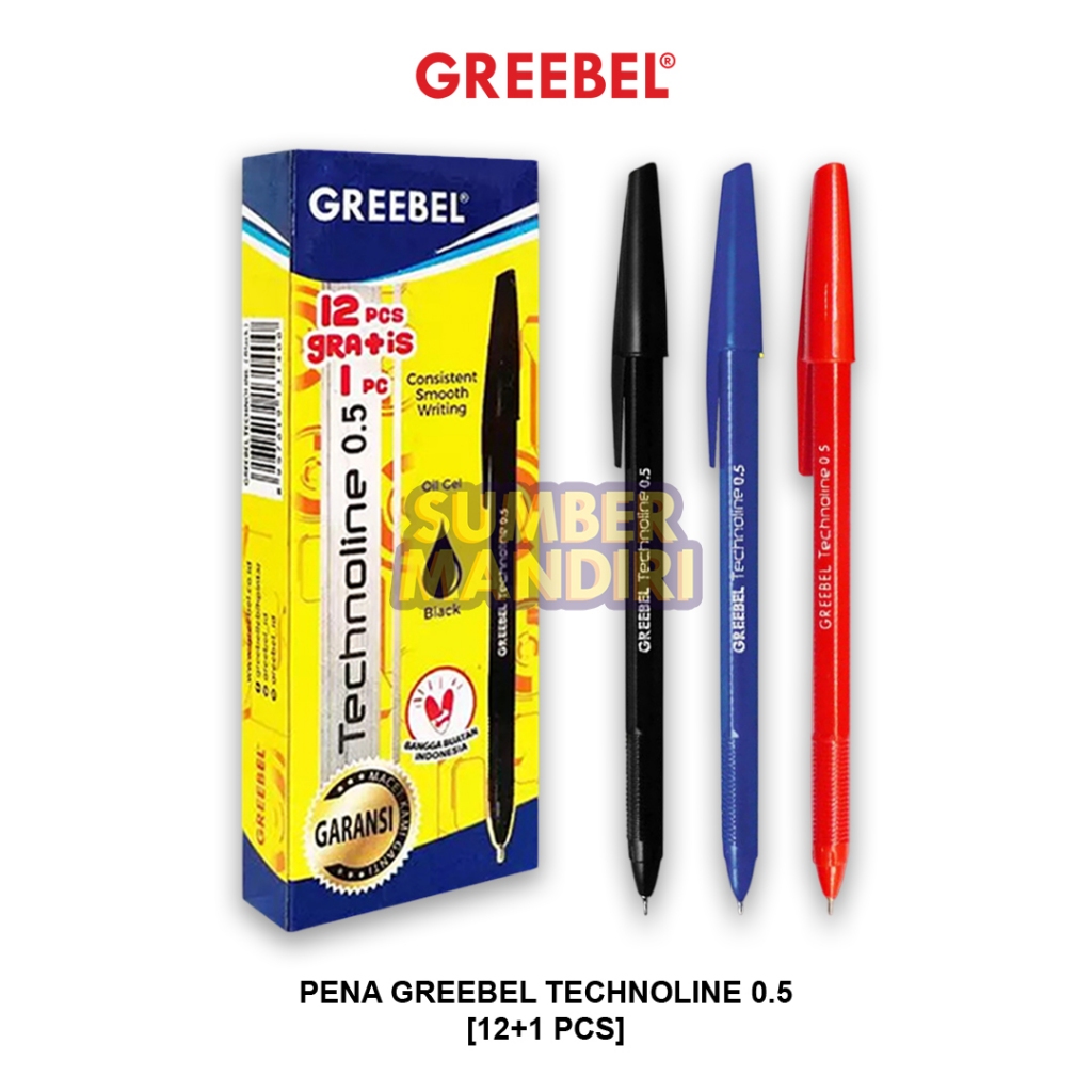 

Ball Pen Pulpen Pena GREEBEL Technoline 0.5 [12+1 PCS]