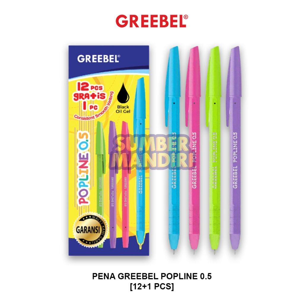 

Ball Pen Pulpen Pena GREEBEL Popline 0.5 [12+1 PCS]