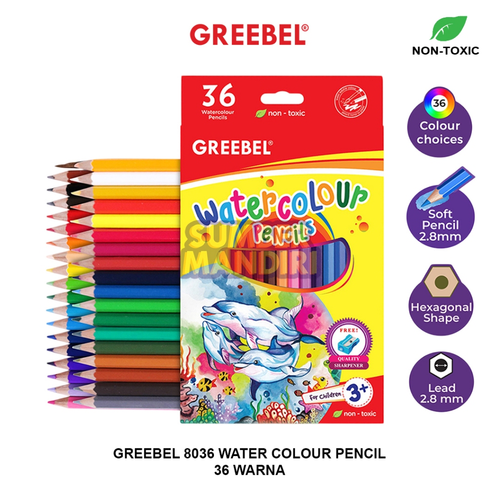 

Pensil Warna Greebel 8036 Watercolour Pencil [ISI 36]