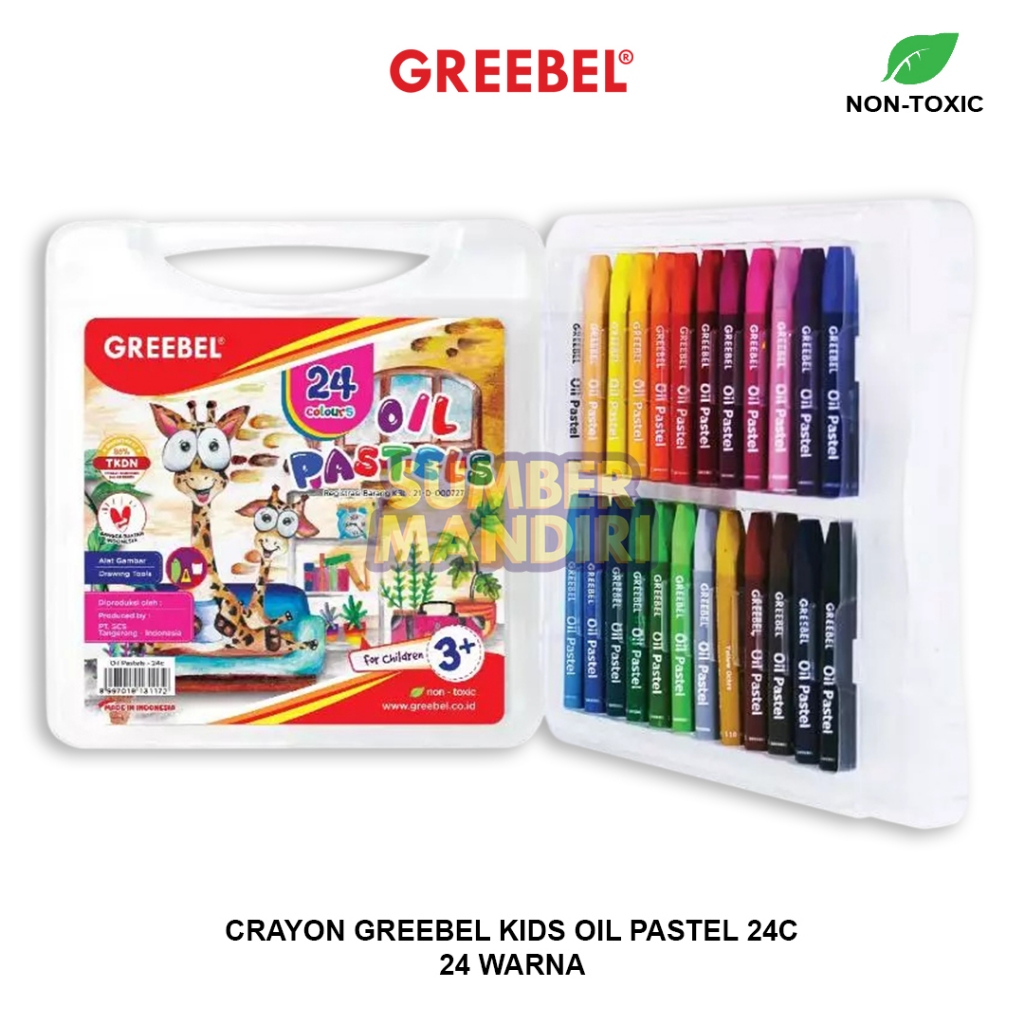 

Crayon GREEBEL 24 Warna / Crayon Kids Oil Pastel 24 Warna / Crayon Greebel 24C