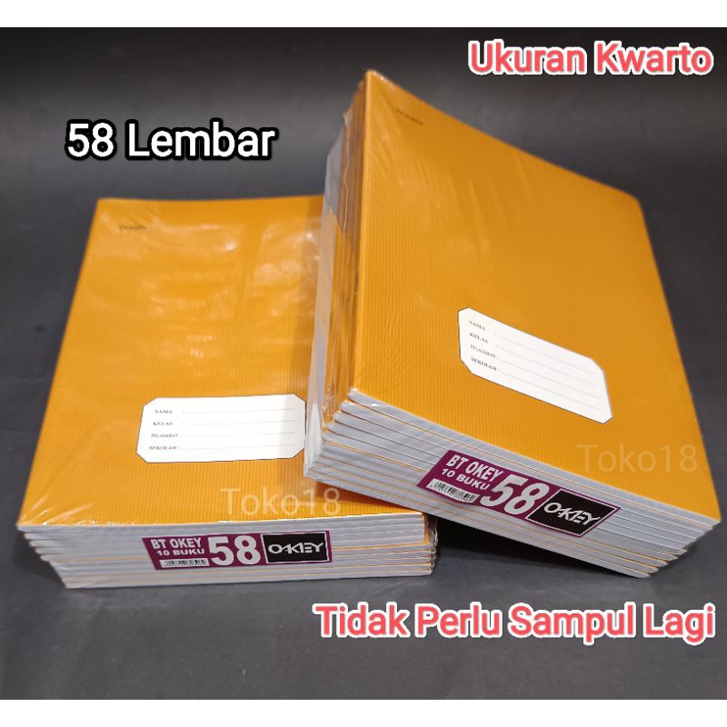 

1 Pak Buku Kraft 58 Lembar Okey(Isi 10 Buku) / Buku Cover Coklat