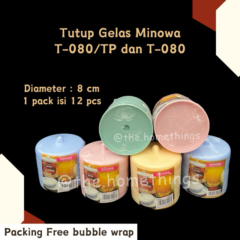 @the.homethings - TUTUP GELAS PLASTIK YOSHIKAWA MINOWA T 080/TP ISI 12 PCS / TUTUP GELAS + TATAKAN P