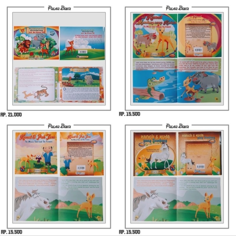 Buku Cerita Si Kancil, Kumpulan Dongenng sikancil, Kancil Menolong Sang Kerbau, Kancil Dan Pak Tani,