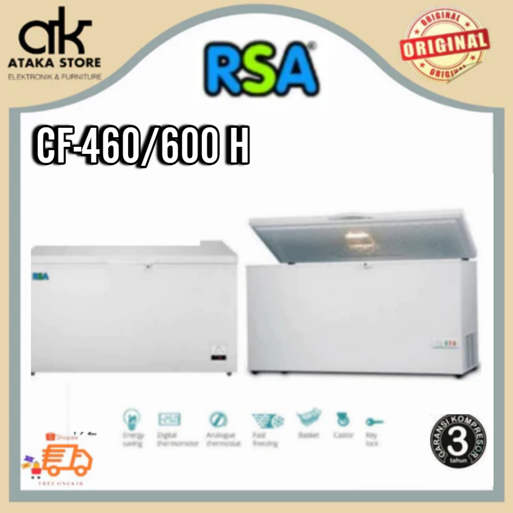 CHEST FREEZER RSA CF460 / CF600H  BOX FREEZER PENYIMPAN DAGING