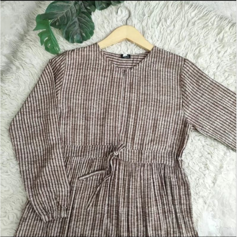 GAMIS KATUN RAYON MOTIF SALUR PREMIUM