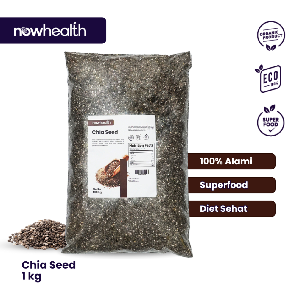 

Chia Seed 1 kg Nowhealth Organik Biji Black ChiaSeed Premium