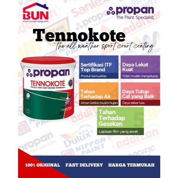 CAT LAPANGAN BASKET TENIS PROPAN TENNOKOTE 5KG - RAZZBERRY