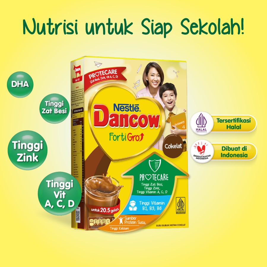 

Susu DANCOW Fortigro Coklat Kemasan 200gr/400gr/800gr