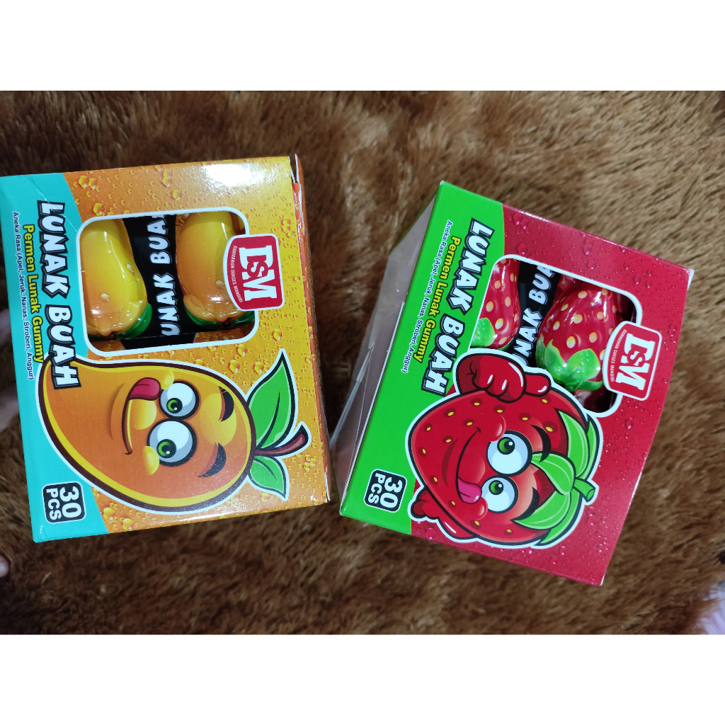 

DSM PERMEN LUNAK BUAH DUA RASA MANGGA & STRAWBERRY 30 PCS 1 BOX
