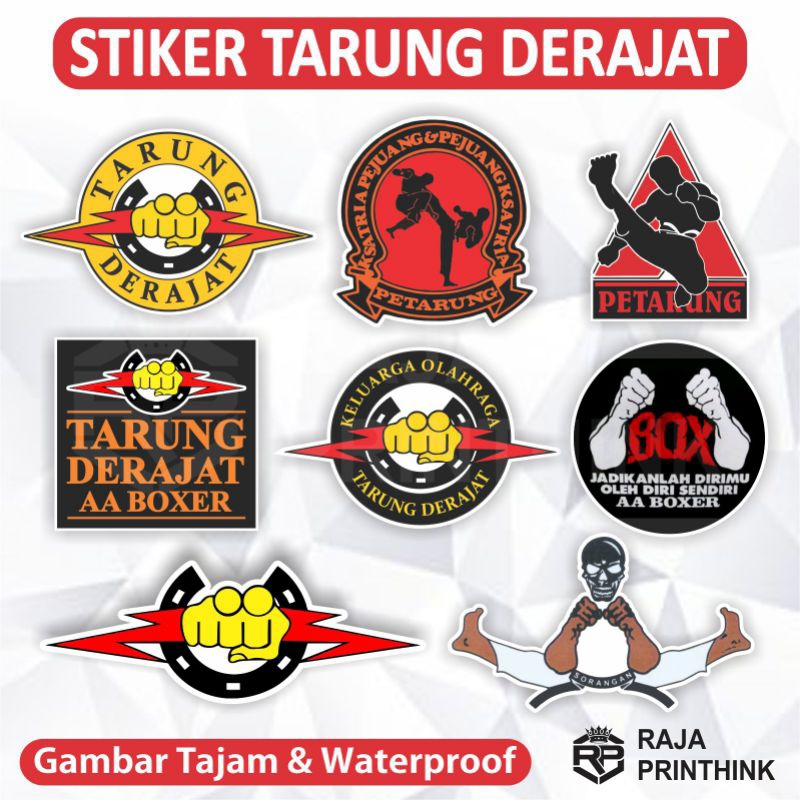 Sticker Stiker TARUNG DERAJAT / Logo Tarung Derajat AA Boxer Ekslusif