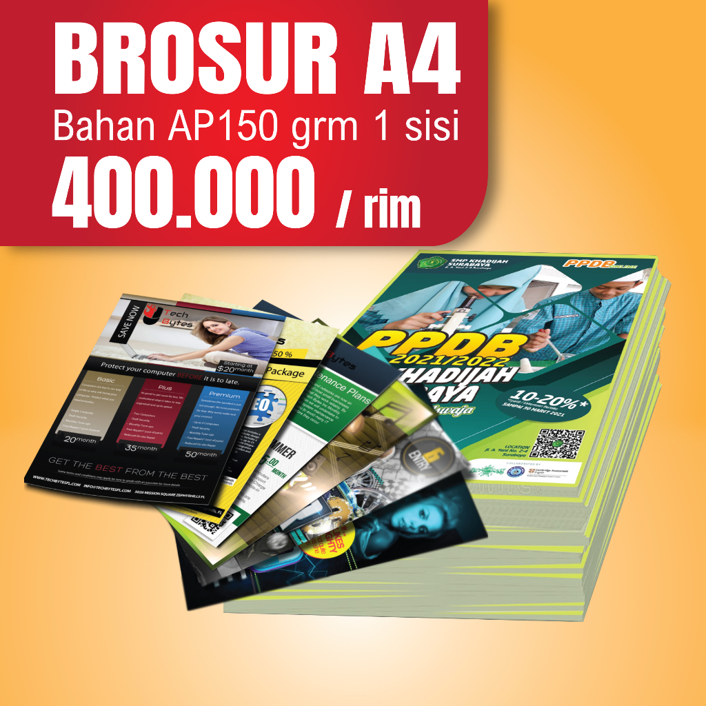 

Cetak Brosur A4, Kertas Artpaper 150Gr 1RIM, TERMURAH