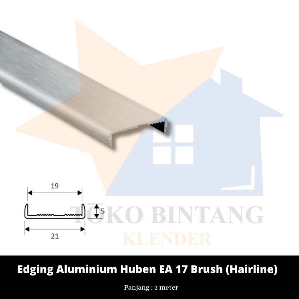 Edging Aluminium Huben EA 17 Brush (Hairline)