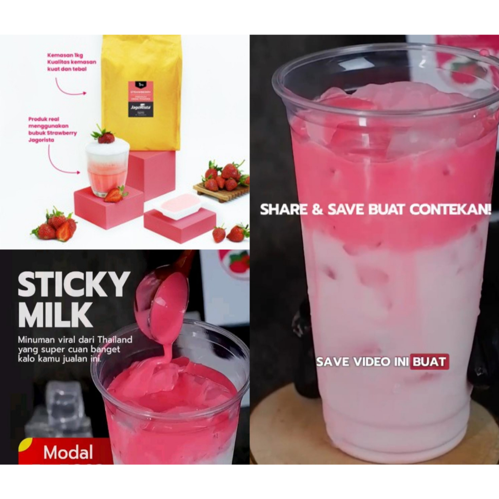 

Bubuk minuman rasa PREMIUM STROBERI STRAWBERRY 1KG