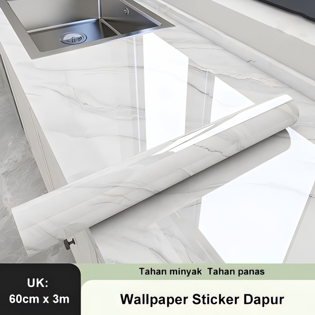 【grandmaster】stiker dinding dapur wallpaper dapur glossy wallpaper dinding dapur wallpaper meja dapu