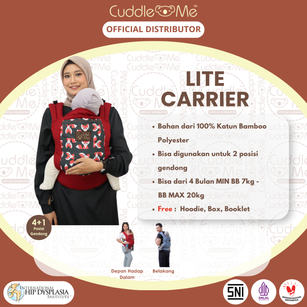 CuddleMe Lite Carrier / Gendongan Bayi SSC CuddleMe Ergonomis