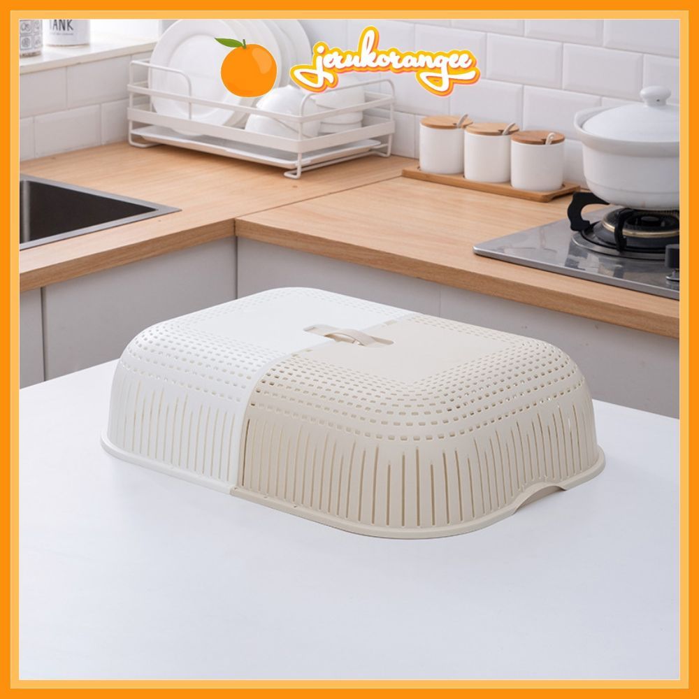 jerukorangee Tudung Saji Satori Estetik / Tudung Saji Adjustable Beige Putih / Tudung Saji Kekinian