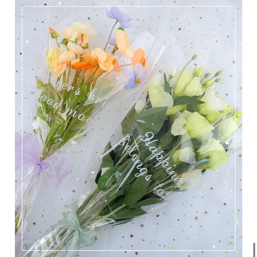 

5 PCS/LEMBAR PLASTIK OPP BENING BESAR DAN TULISAN/PLASTIK BUKET/PLASTIK BUNGA