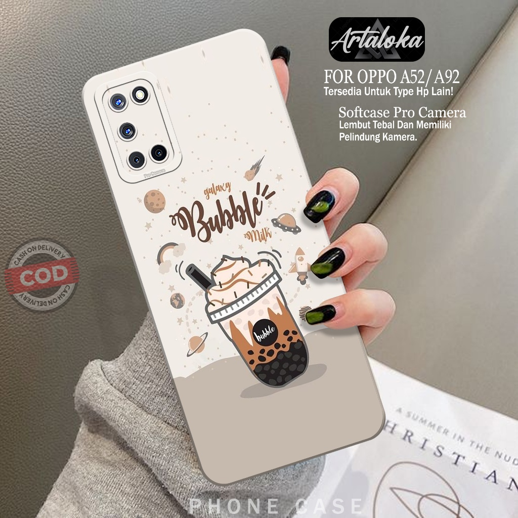 Softcase Hp OPPO A92/A52 Fashion Case Boba Case OPPO A92/A52 Silikon TPU Pro Camera Casing OPPO A92/