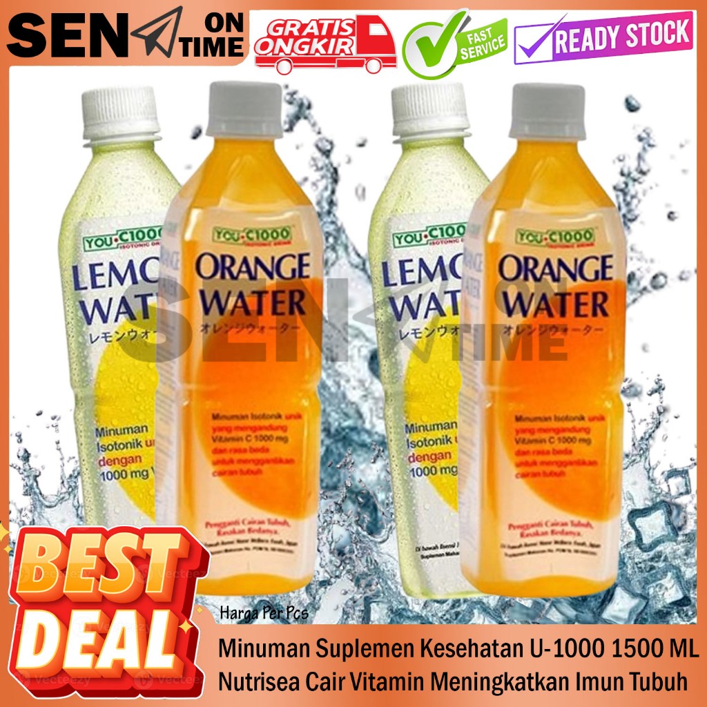 

YOU C1000 Minuman Isotonik Formulasi Penambah Imun Nutrisi Cair Healthy Drink Nutrisea Botol Minuman Suplemen Kesehatan Aneka Rasa Orange Lemon Praktis Siap Minum Mengandung Vitamin C dan elektrolit LLS Daya Tahan Tubuh