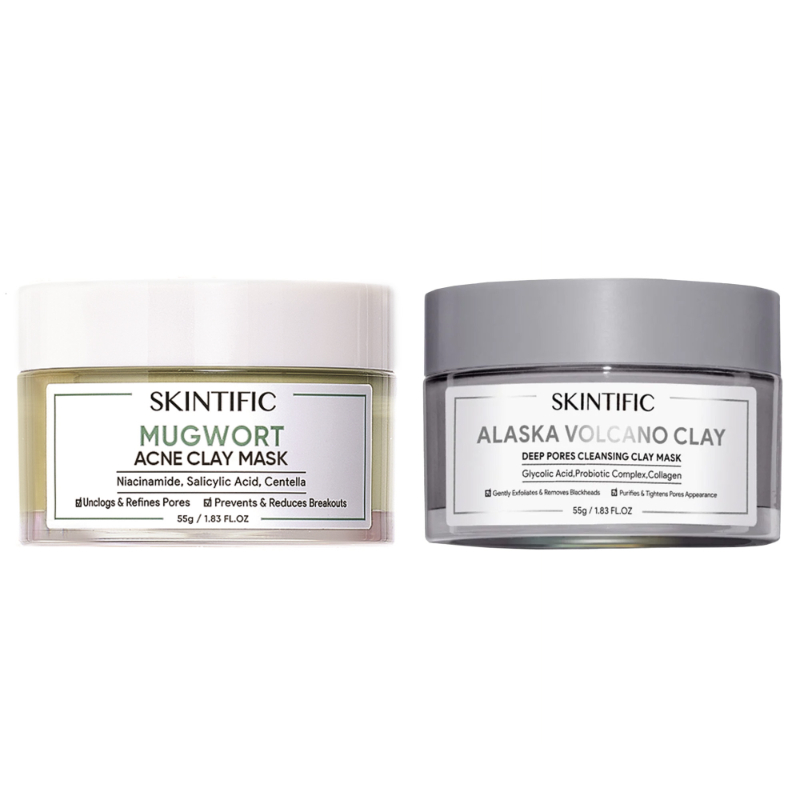 Skintific Mugwort clay mask & Skintific Alaska volcano clay mask