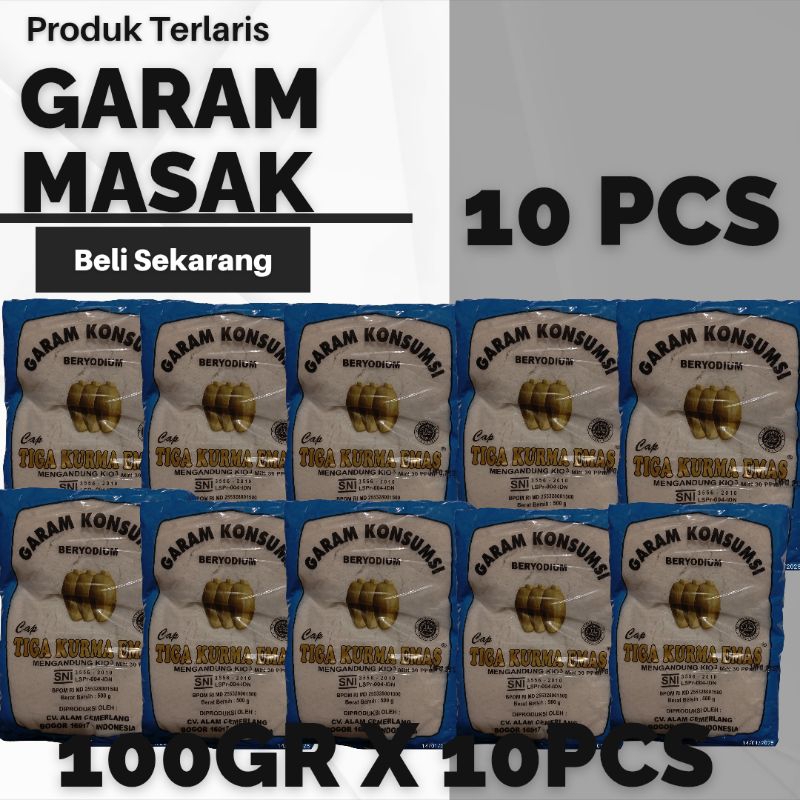 

GARAM MASAK 10BUNGKUS - GARAM MASAK 10PCS - GARAM KONSUMSI - GARAM HALUS- GARAM IODIUM - GARAM 10PAK