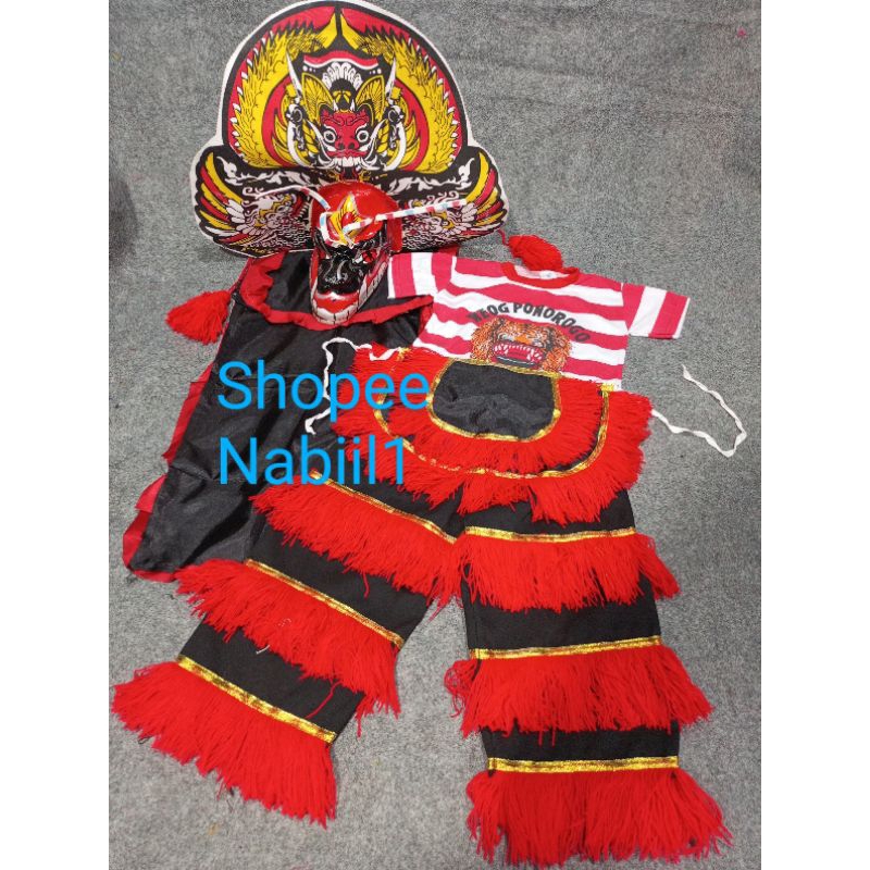 celana barongan caplokan kaos reog Ponorogo satu set anak anak