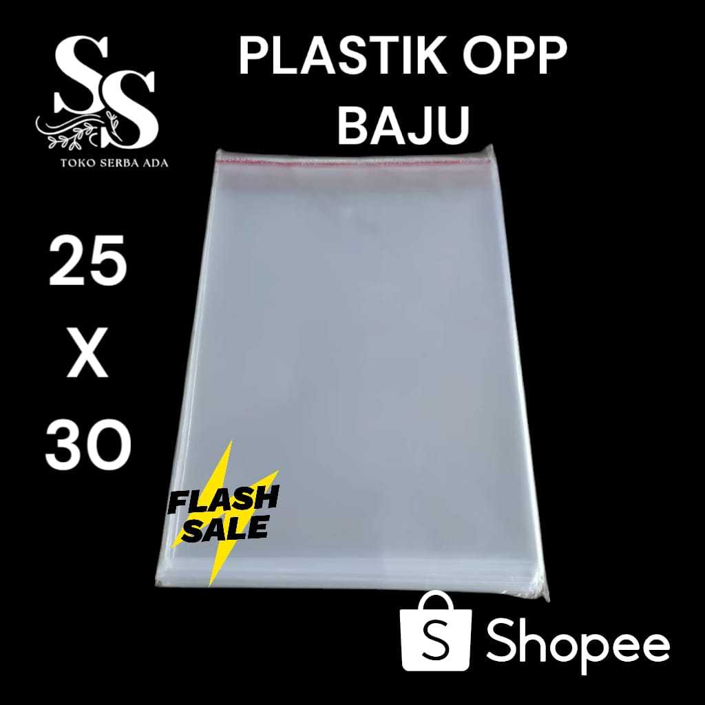 Promo BIG SALE PLASTIK OPP 25X30 TEBAL 04 [100PCS] - PLASTIK OPP SEAL DOUBLE PRESS - OPP BUNGKUS BAJ
