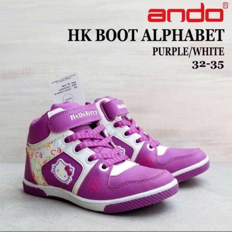 Hk Boot Alphabet / sepatu hello Kitty/ sepatu Ando / sepatu karakter/ sepatu anak