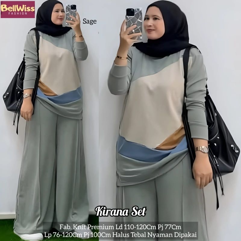 alena simba one set jumbo ori vin tunik knit import kaos rajut premium celana highwaist kulot tunik 