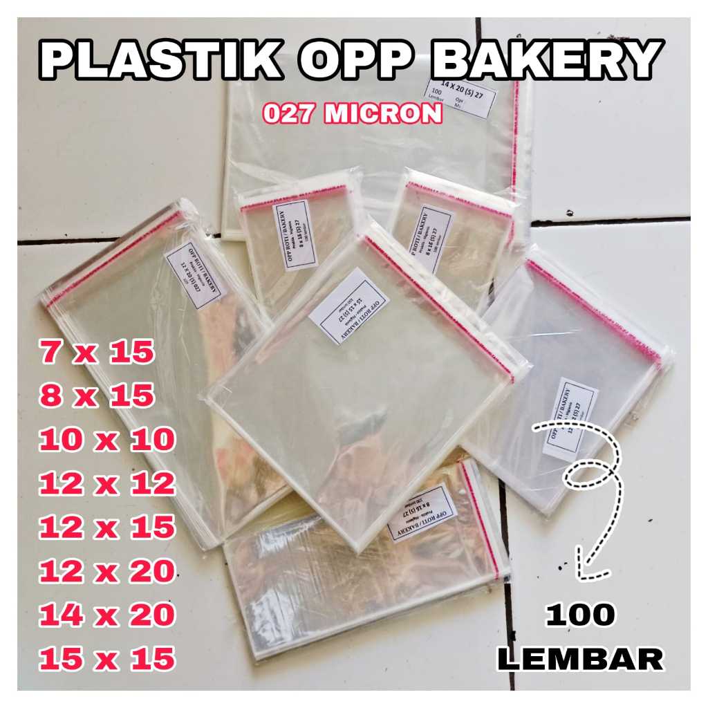 

PLASTIK OPP ROTI BAKERY / PLASTIK LEM SEAL OPP BENING TEBAL 027 MICRON ISI 100 LEMBAR