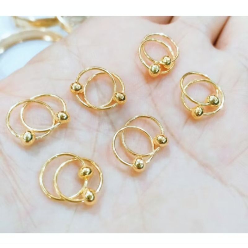 ANTING BAYI & ANAK PERHIASAN PERAK ASLI LAPIS EMAS