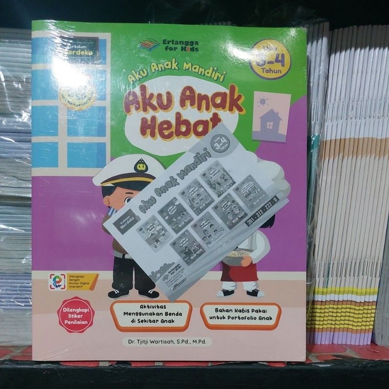 Paket Tk/Paud Aku Anak Mandiri Usia 3-4 Tahun Isi 8 Buku Erlangga For Kids