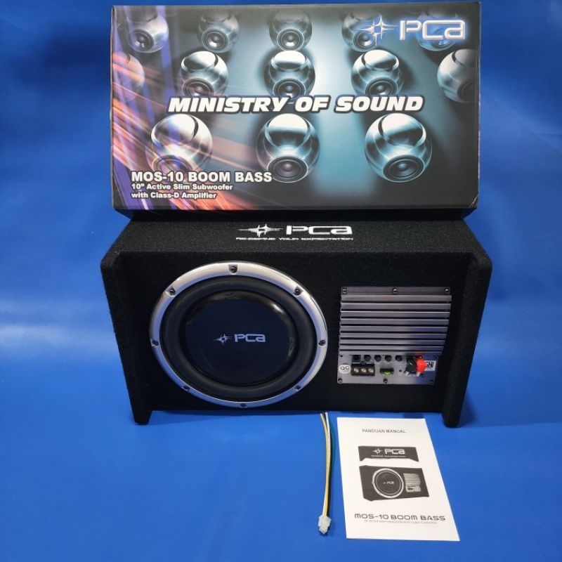 Subwoofer box aktif mobil 10 inch pca mos-10 boom bass class D
