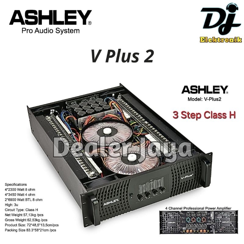 Power Amplifier Ashley V PLUS 2 / VPLUS 2 - 4 channel