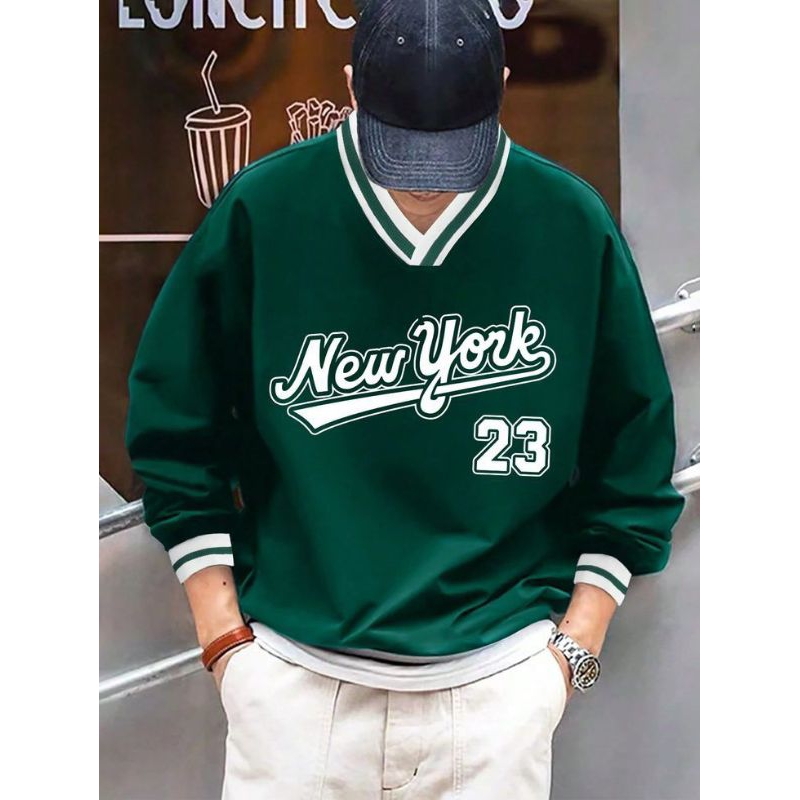 Sweater Los Angeles number 23 SWEATER V NECK Oversize Pria Wanita Bigsize