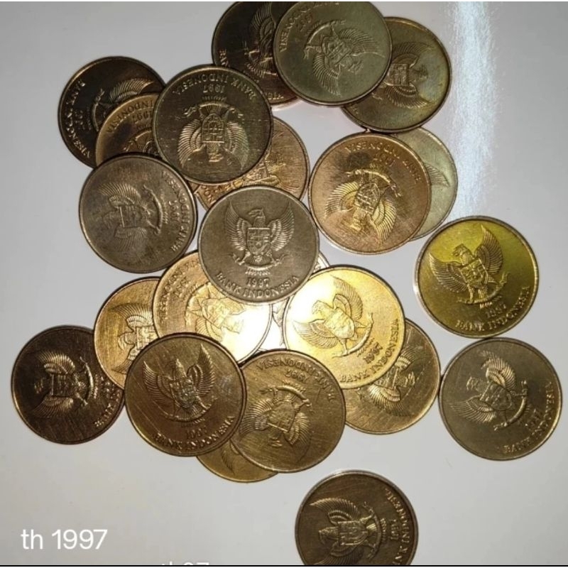 uang koin coin logam kuno 500 rupiah kuningan melati tahun 1997 1992 97 92