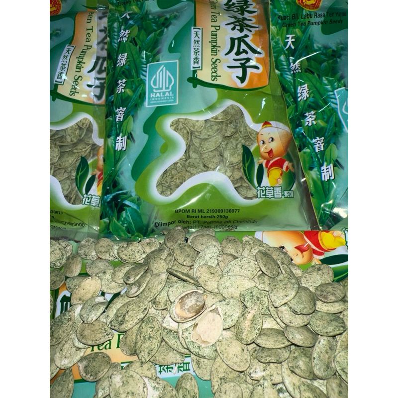 

kwaci biji labu rasa green tea 250gr/pumpkin seed green tea