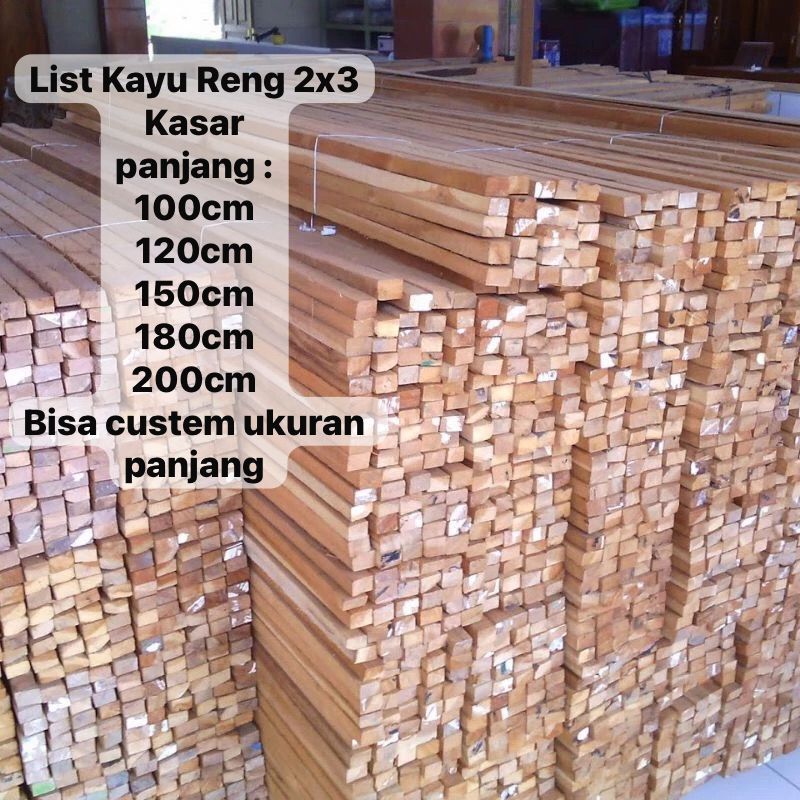 kayu reng 2x3 panjang 2 meter sudah serut halus kayu solid kayu 2x3