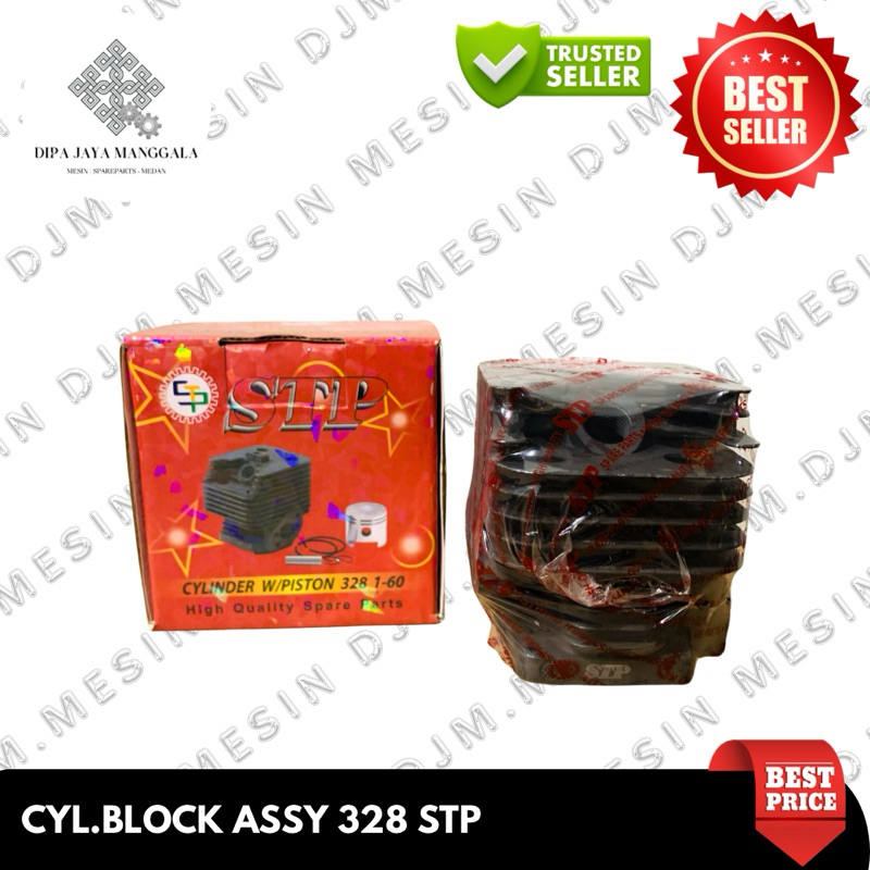 DJM - CYLINDER BLOCK ASSY 328 STP Komplit dengan Piston Set Mesin Potong Rumput Mesin babat Rumput