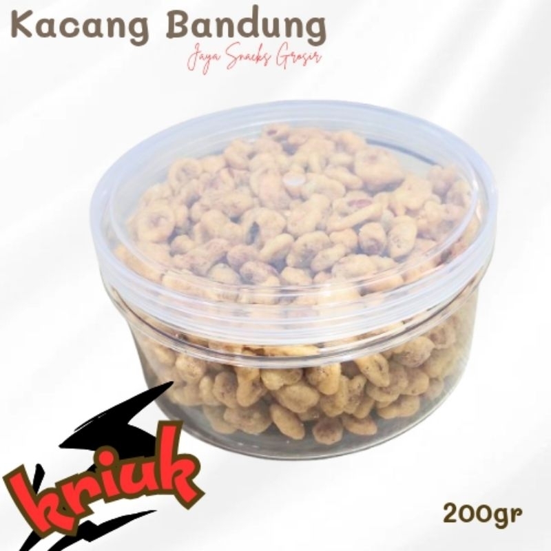 

Kacang Bandung Gurih Kriuk Kemasan Toples 200 gram Cemilan Kacang Kering Rasanya Gurih dan Lezat