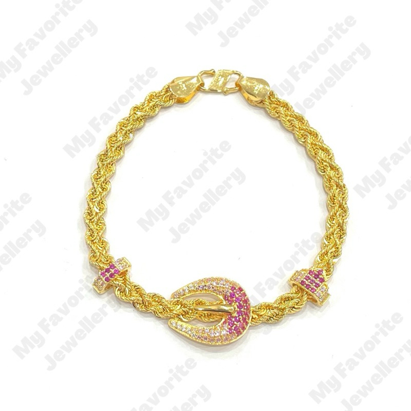 Gelang Gesper Korea Emas Asli Kadar 875