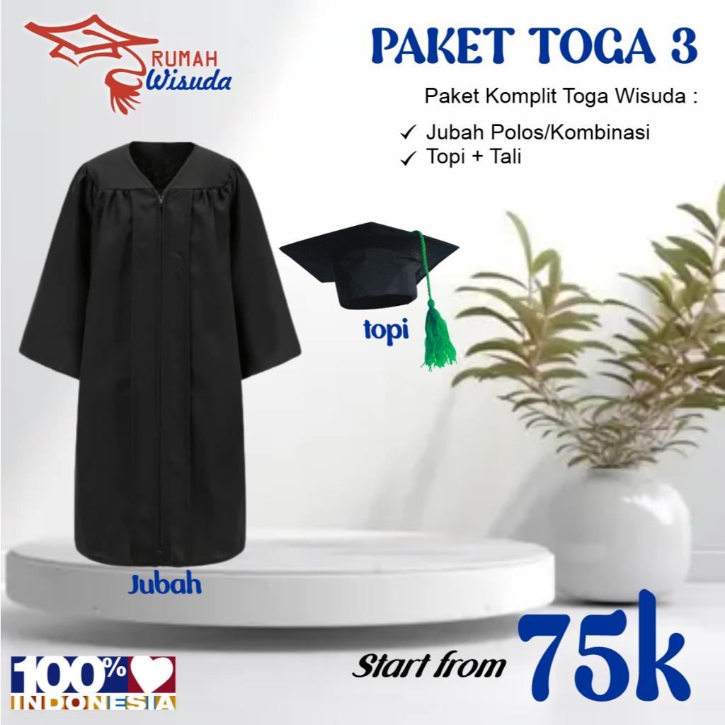 Paket Toga Wisuda / Jual Paket Toga Wisuda / Paket Perlengkapan Wisuda / Toga Wisuda Dewasa / Paket 