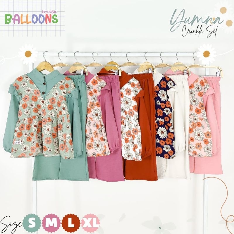 SETELAN BAJU ANAK YUMNA CRINKEL SET