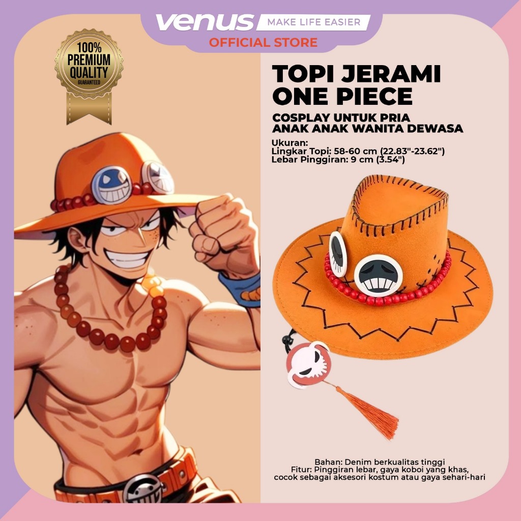 Topi Jerami One Piece Kartun Anime Monkey D. Luffy Ace Straw Hat Cosplay Untuk Pria Anak Anak Wanita