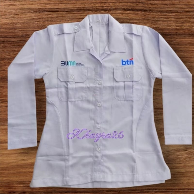 kemeja bumn btn seragam bumn btn model slimfit cewek