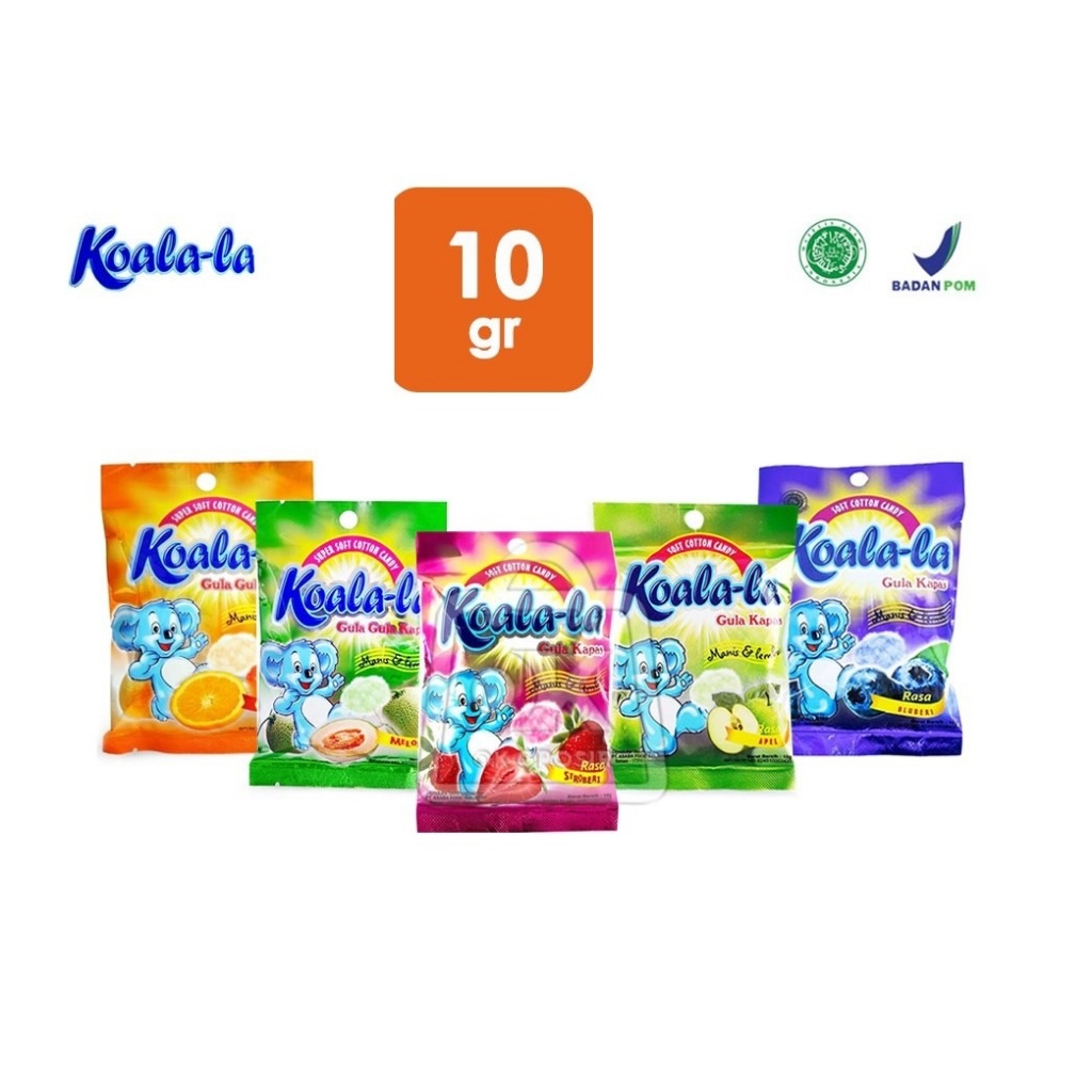 

Camilan Permen Kapas / Cotton Candy Koala La 10 Gr Varian Lemon, Orange, Apel, Strawberry, Blueberry, Melon