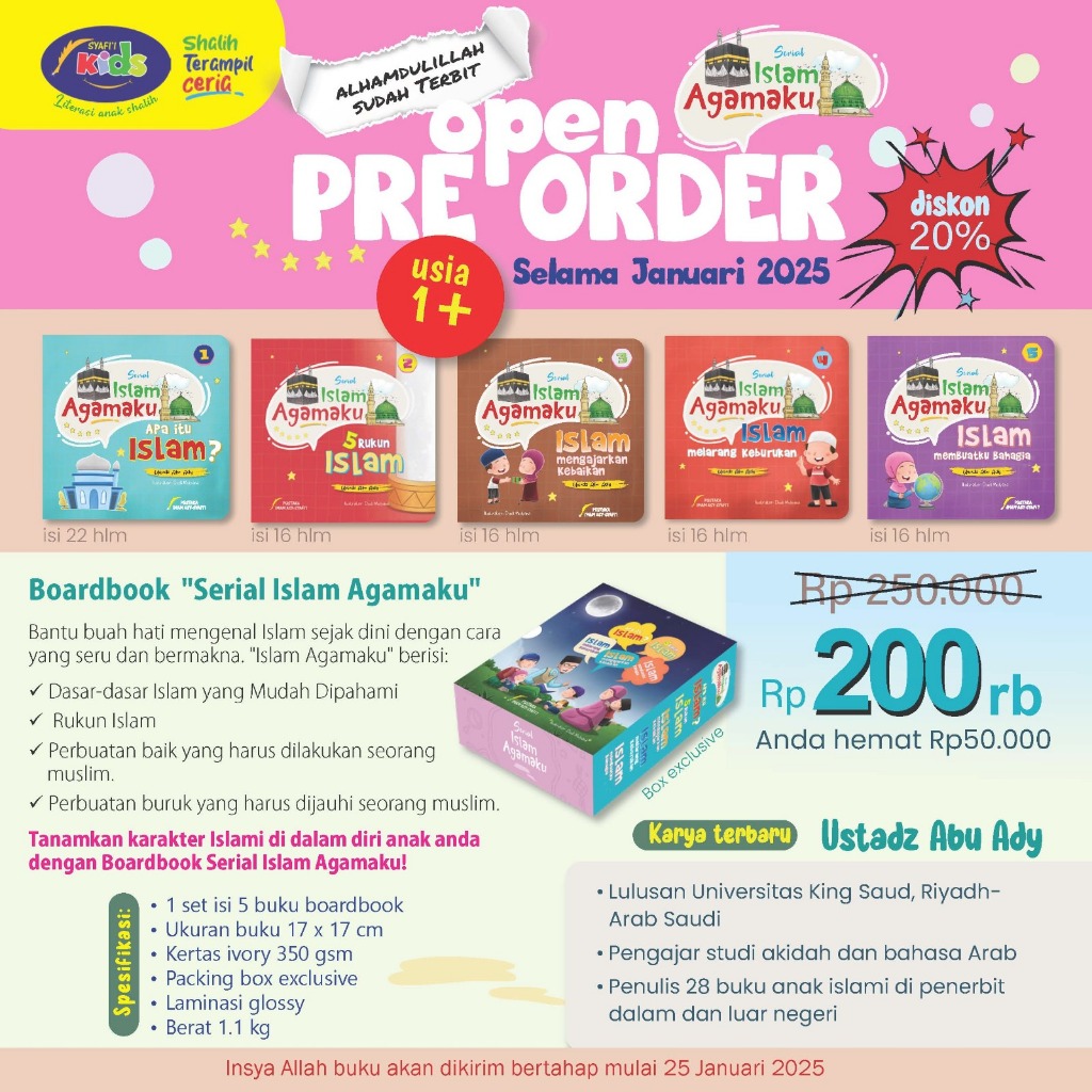 Boardbook Serial Islam Agamaku 1 Set Isi 5 Buku | Syafi'i Kids