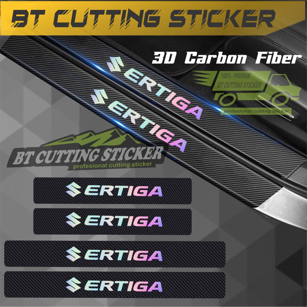 5 PCS sill plate ertiga / sticker carbon 3D suzuki ertiga / sill plate suzuki ertiga - CET